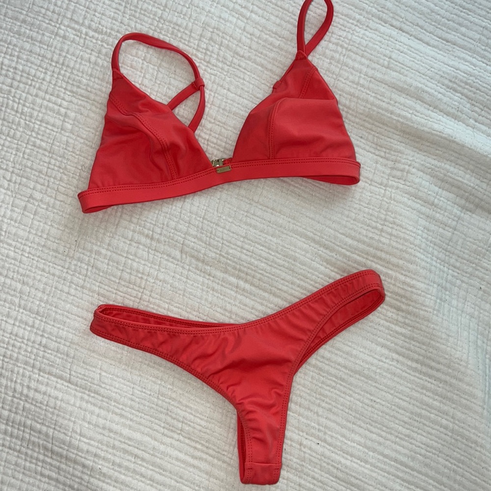 Gooseberry Seaside So Chic Bikini Coral Brand New NWOT